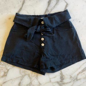 Le Jean High Waisted Paper Bag Shorts